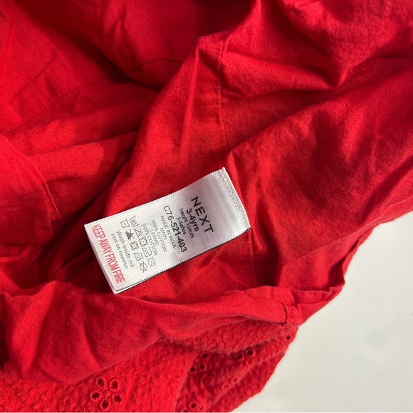 Next Direct Eyelet Red Ruffle Dress - Picture 3 of 3